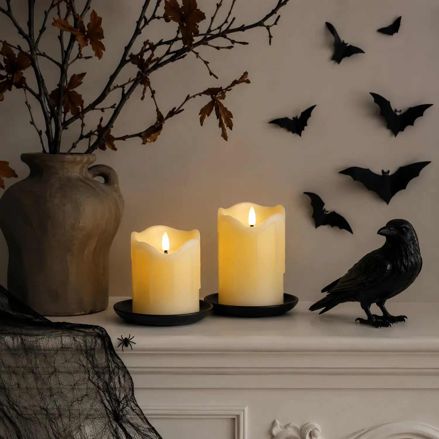 Drip Flameless Pillar Candles – Set of 3