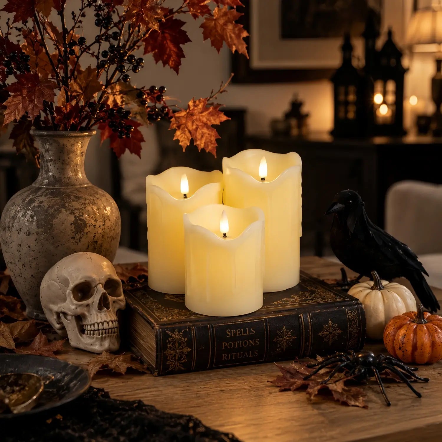 Drip Flameless Pillar Candles – Set of 3