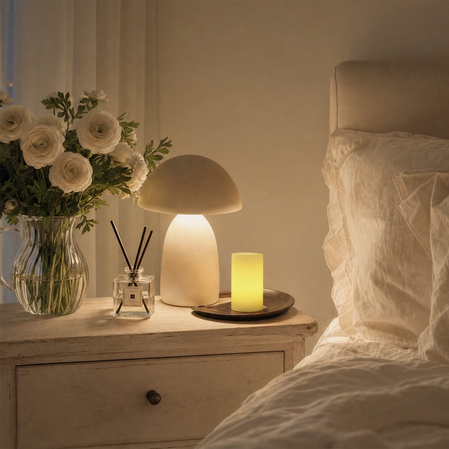 Recessed Flameless Pillar Candles – Set of 3