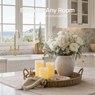 Recessed Flameless Pillar Candles – Set of 3