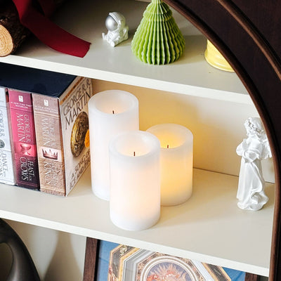 Flat Top Pillar Candles – Set of 3