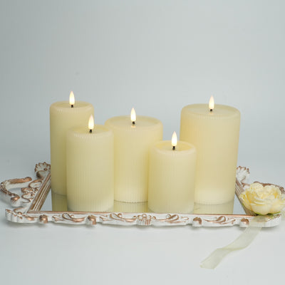 Fluted Pillar Candles – Set of 3