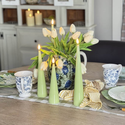 Shiny Cone Candles – Set of 4