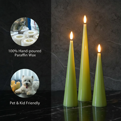 Shiny Cone Candles – Set of 4