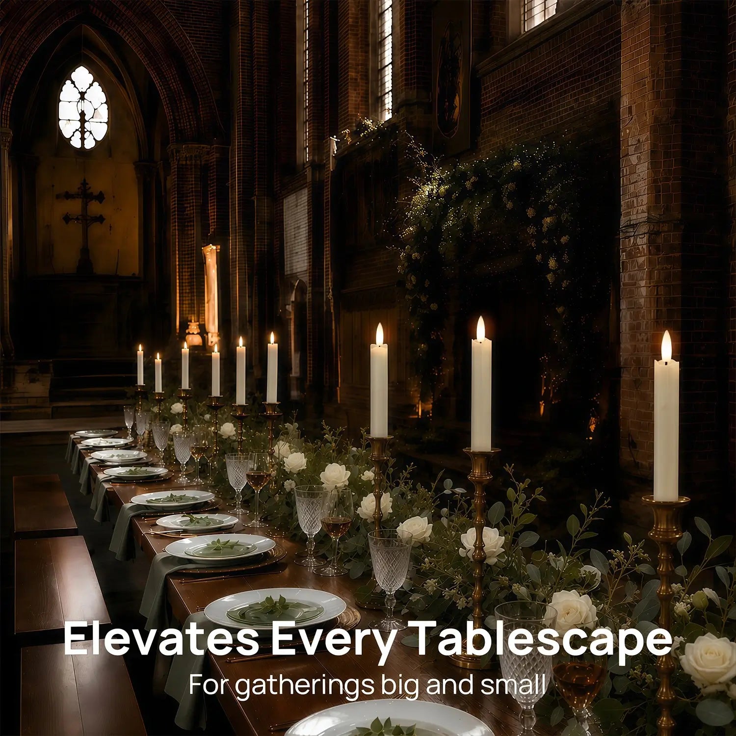 Wave Flameless Taper Candles 6.3"