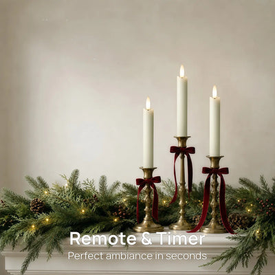 Wave Flameless Taper Candles 6.3"