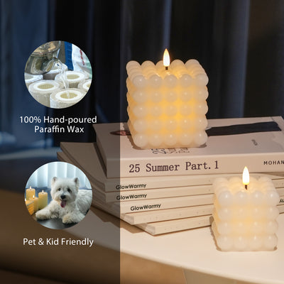 Cube Bubble Candles – Set of 2
