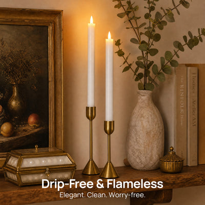 Wave Flameless Taper Candles 11.5"