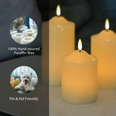 Dome Pillar Candles – Set of 3