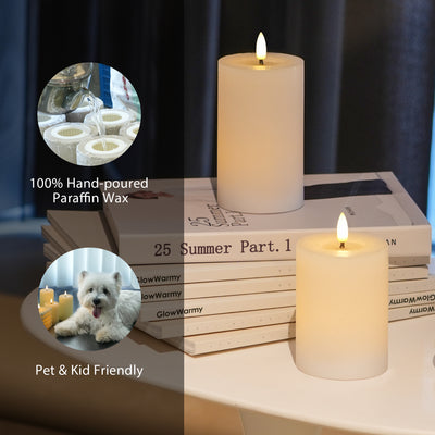 Flat Pillar Candles – Set of 3