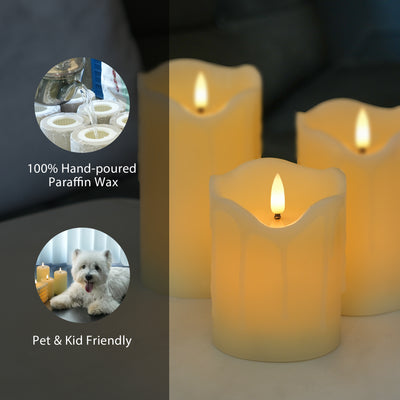 Melted Pillar Candles – Set of 3