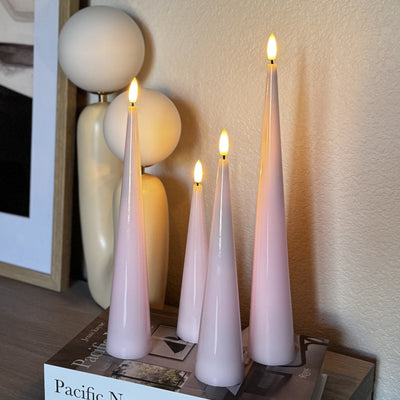 Shiny Cone Candles – Set of 4