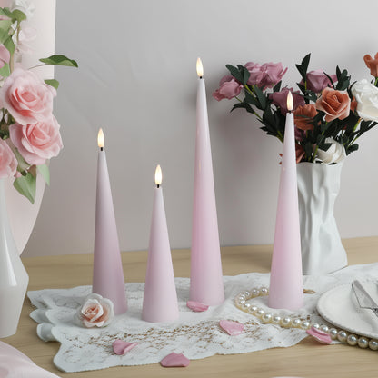 Pink Cone Candles – Set of 4