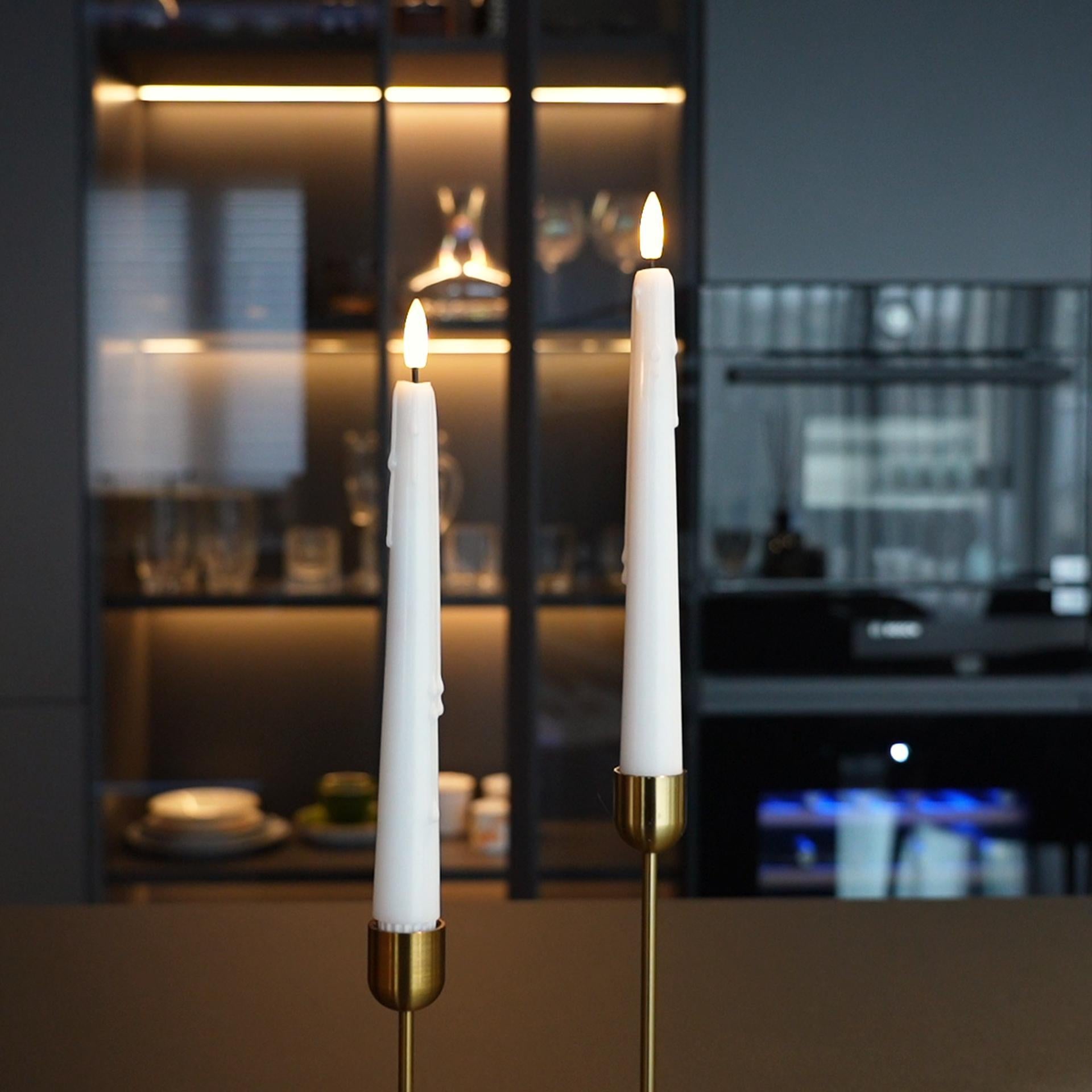 Wax Drip Taper Candles, Set of 4