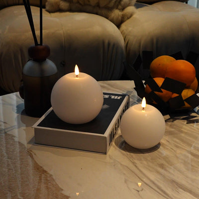 Rustic Sphere Candles – Set of 2