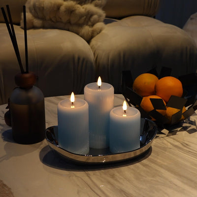 Fluted Pillar Candles – Set of 3