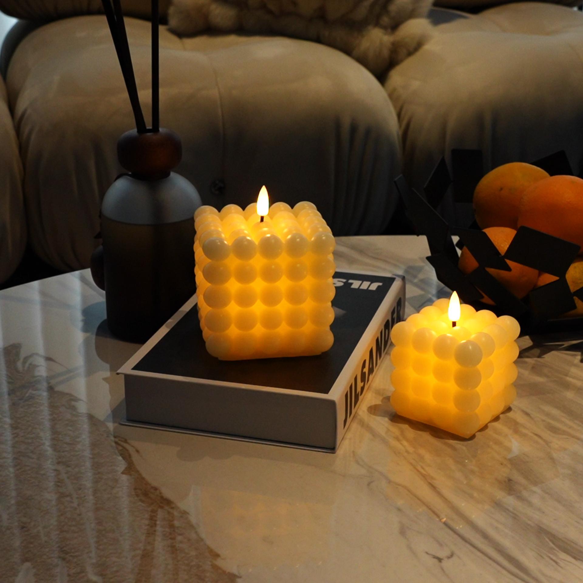 Cube Bubble Candles, Set of 2