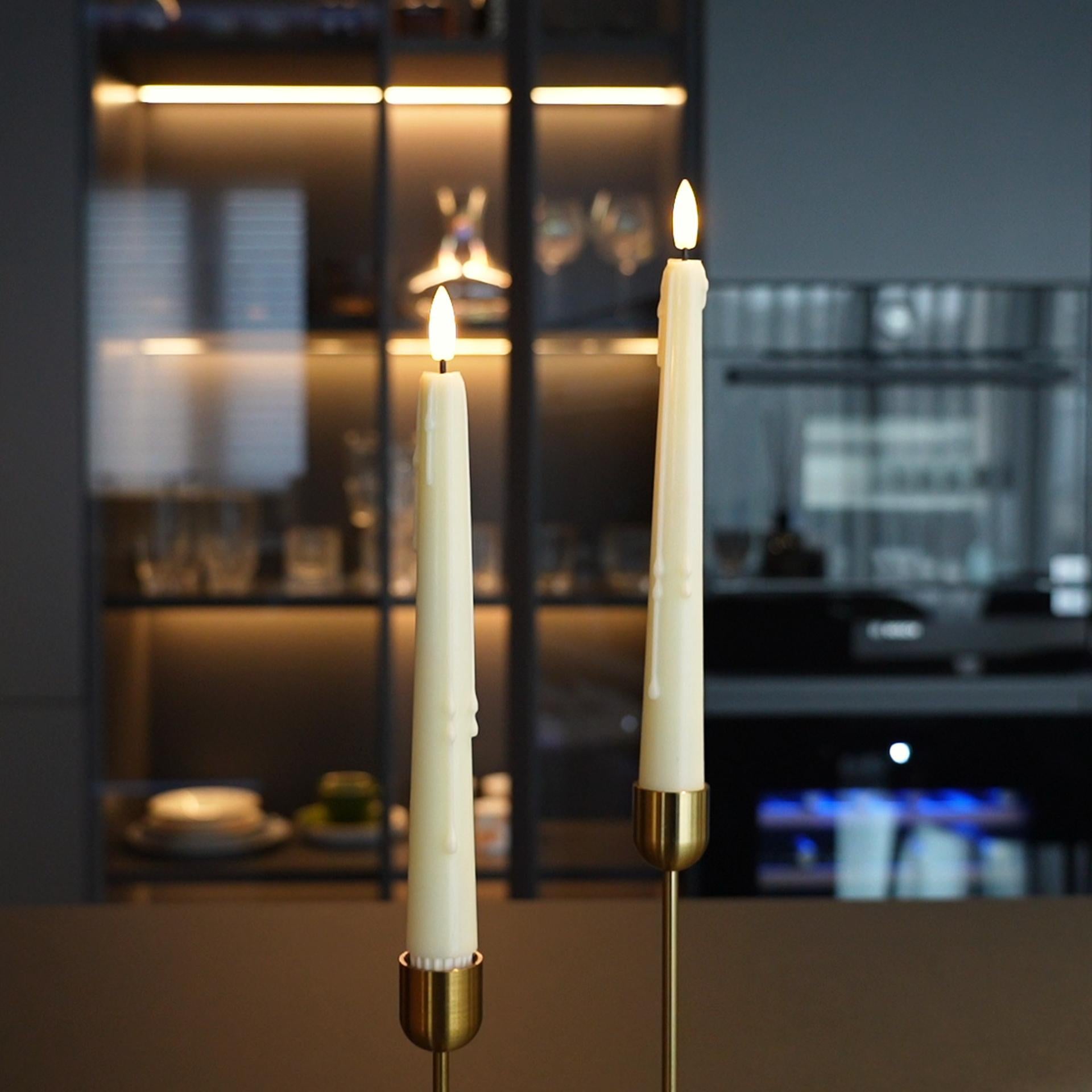 Wax Drip Taper Candles, Set of 4