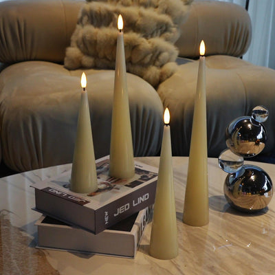 Ivory Cone Candles – Set of 4