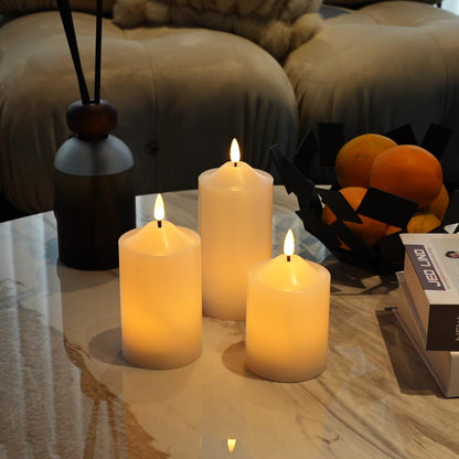 Dome Pillar Candles, Set of 3