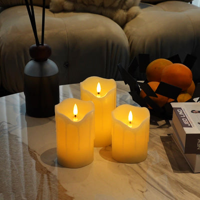Melted Pillar Candles – Set of 3