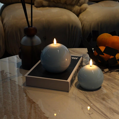 Shiny Sphere Candles,Set of 2