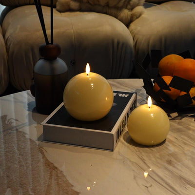 Flameless Sphere Candles – Set of 2