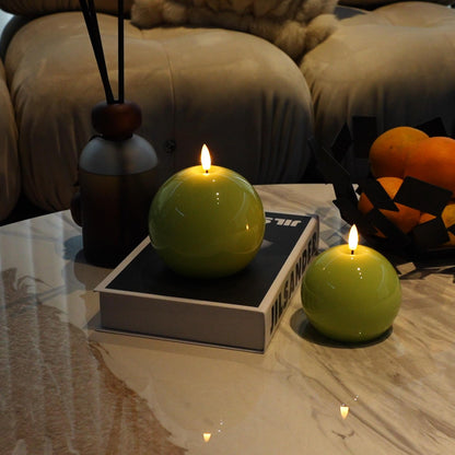 Shiny Sphere Candles,Set of 2