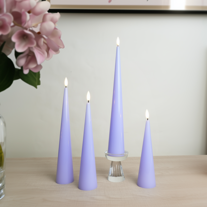 Shiny Cone Candles, Set of 4