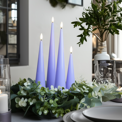Shiny Cone Candles, Set of 4