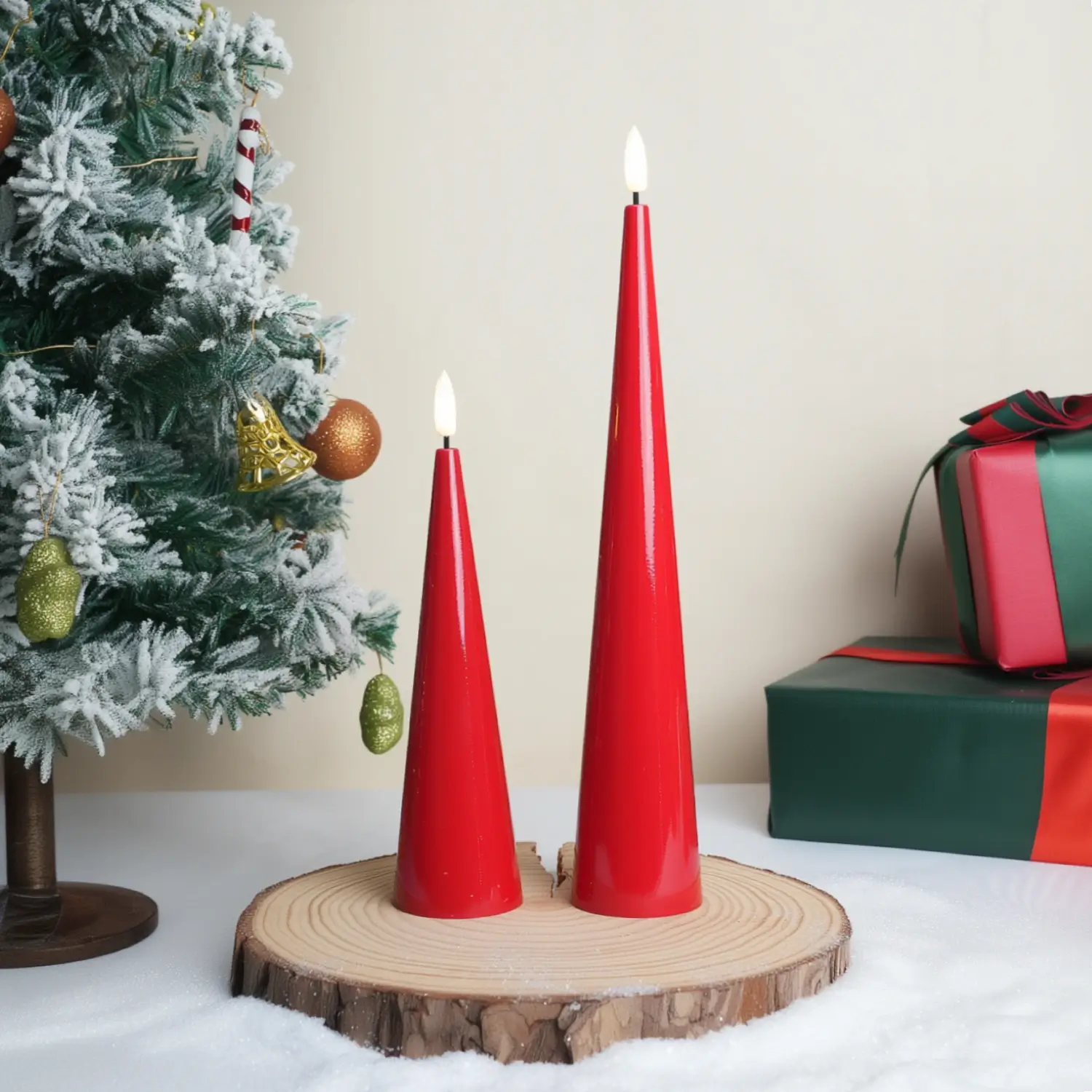 Shiny Cone Candles – Set of 2