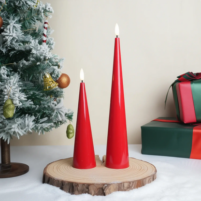 Shiny Cone Candles – Set of 2