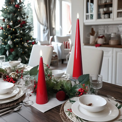 Shiny Cone Candles – Set of 2