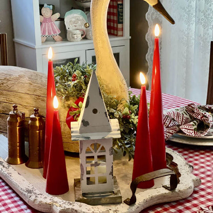 Shiny Cone Candles – Set of 4