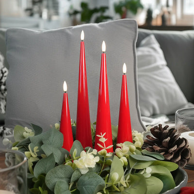 Shiny Cone Candles – Set of 4