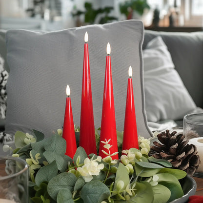 Shiny Cone Candles – Set of 4