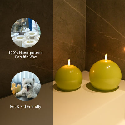 Flameless Sphere Candles – Set of 2