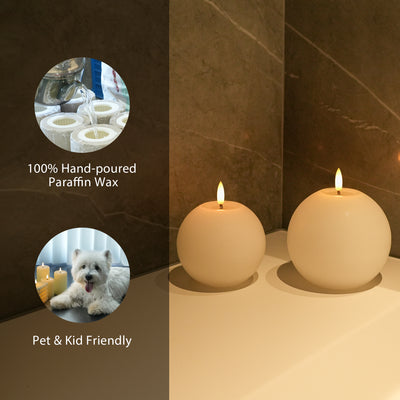 Rustic Sphere Candles – Set of 2
