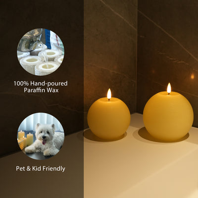 Rustic Sphere Candles – Set of 2