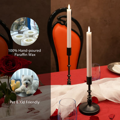 Wave Flameless Taper Candles White