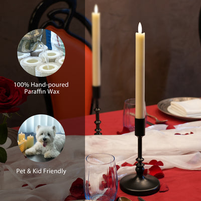 Wave Flameless Taper Candles White