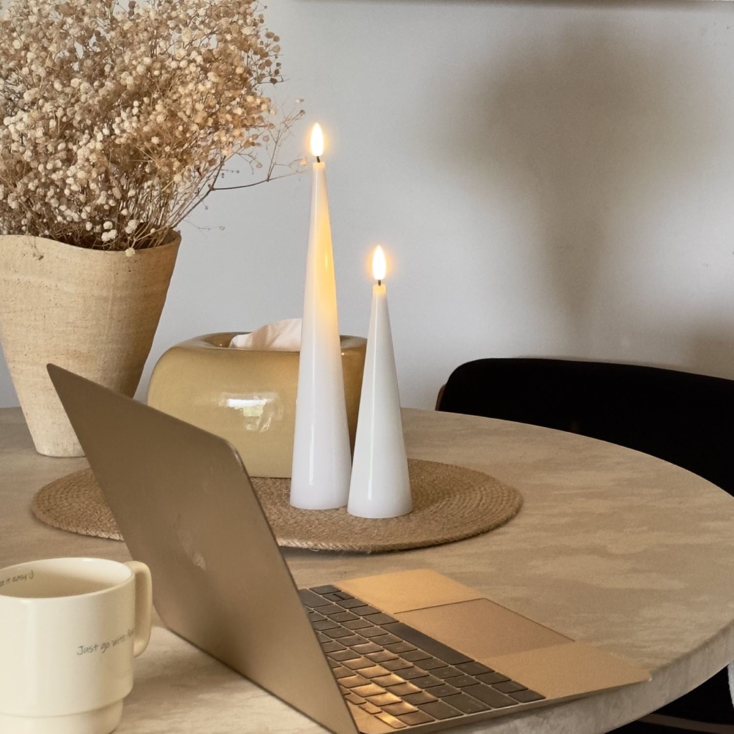 Shiny Cone Candles – Set of 2
