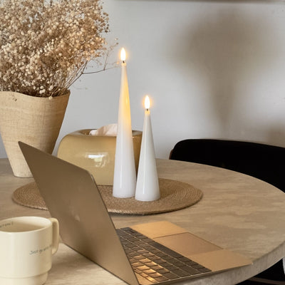 Shiny Cone Candles – Set of 2
