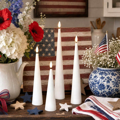 White Cone Candles – Set of 4
