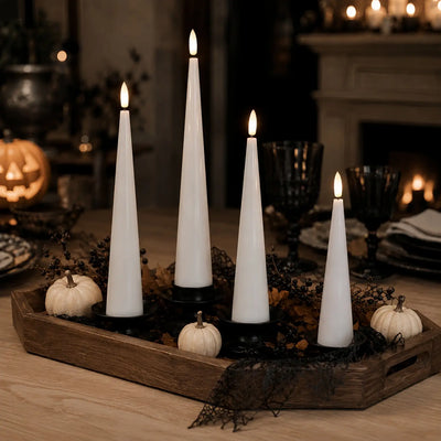 White Cone Candles – Set of 4