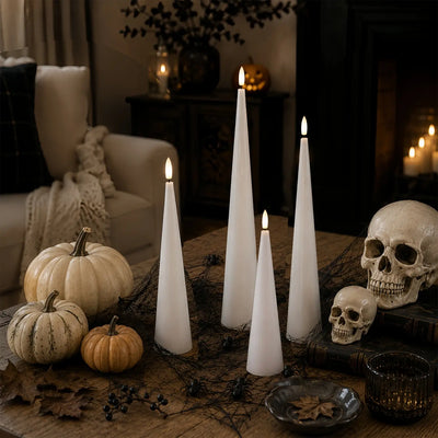 White Cone Candles – Set of 4