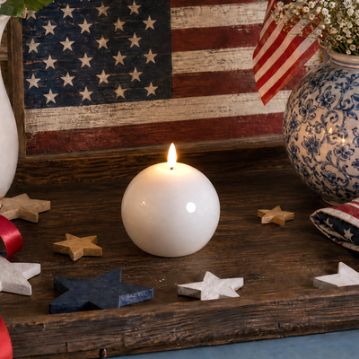 Shiny Sphere Candle – 4" Width