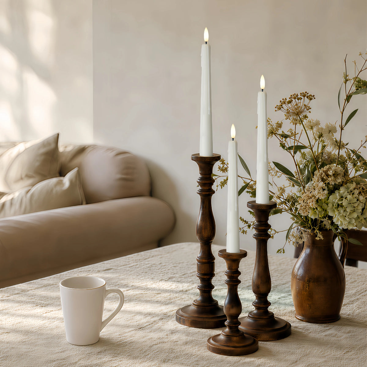 Wax Drip Flameless Taper Candles