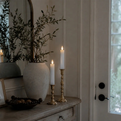 Wave Flameless Taper Candles 6.3"