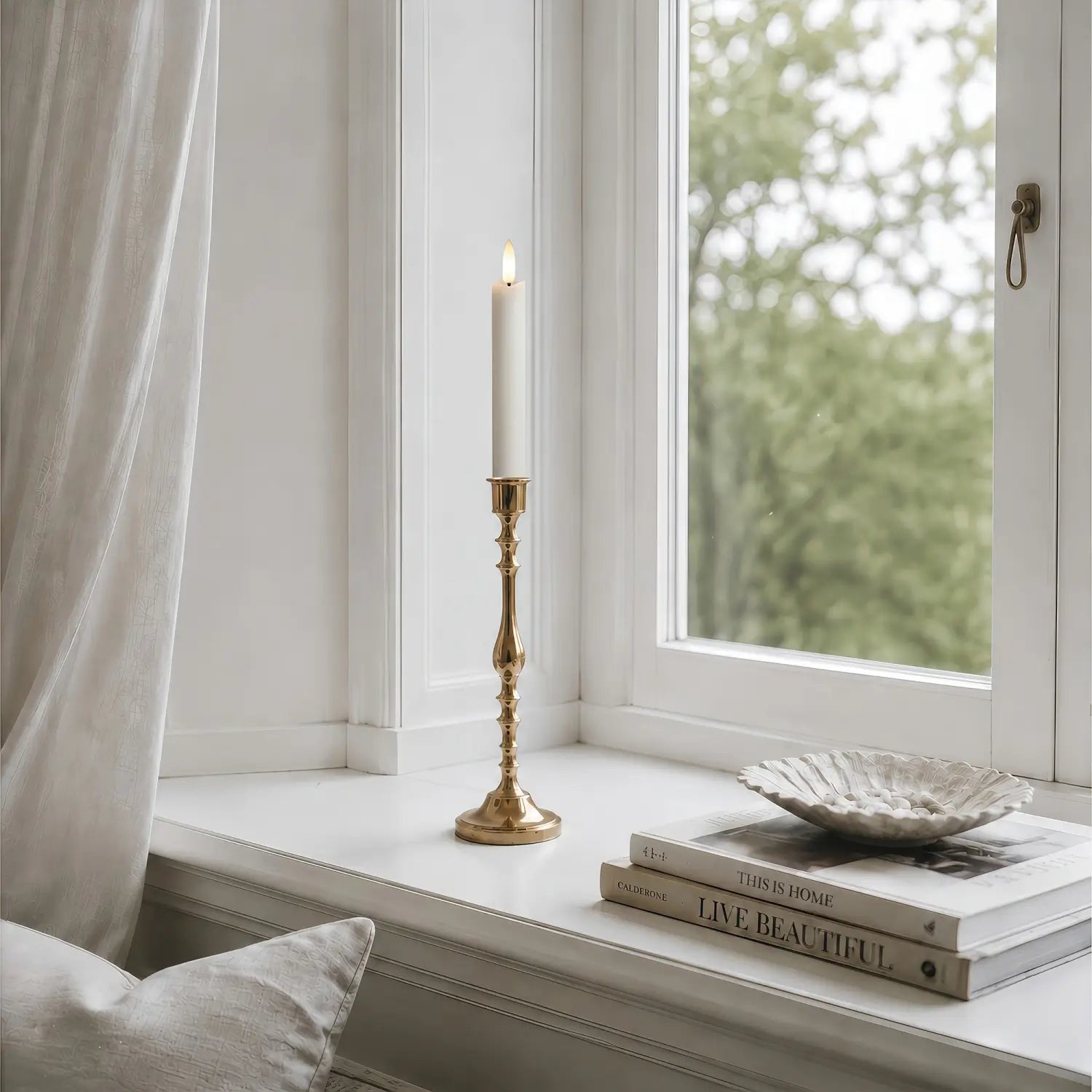 Wave Flameless Taper Candles 6.3"